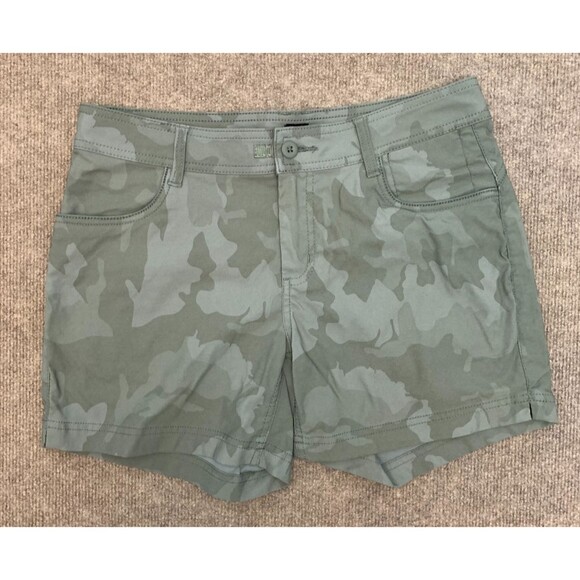 Prana Shorts Womens 32 Halle II Camo Mid Rise Stretch Performance Hike Trail - Picture 1 of 8